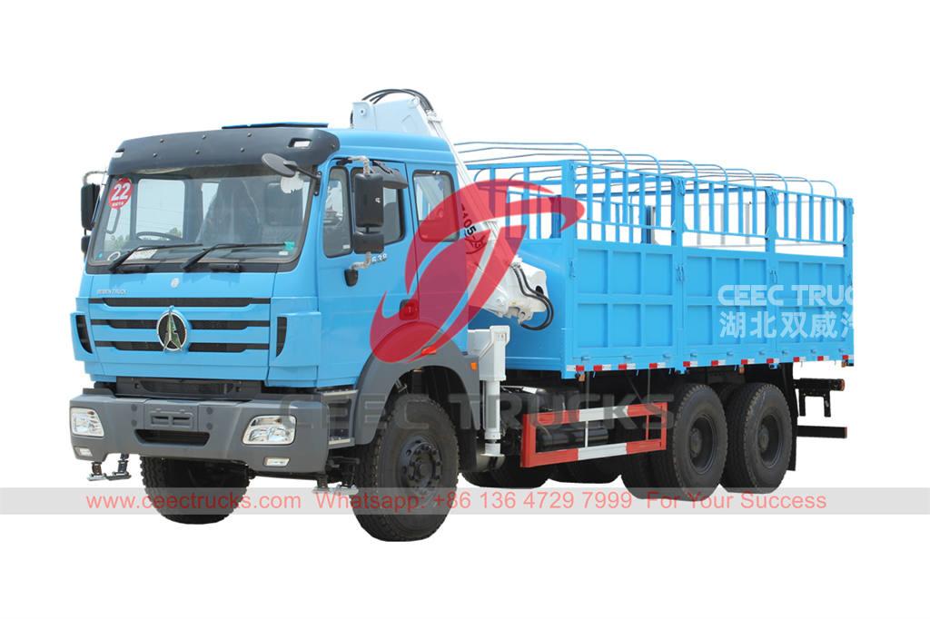 Custom-made Beiben 6&times;4 RHD truck mounted crane