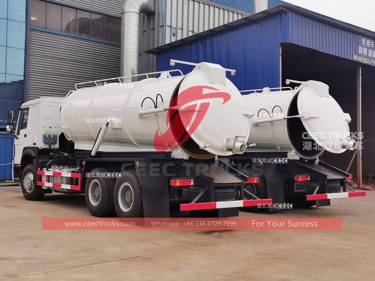 HOWO 290HP 10 wheeler 20CBM vacuum sewage tank trucks for sale HOWO 290HP 10 wheeler 20CBM vacuum sewage tank trucks for sale