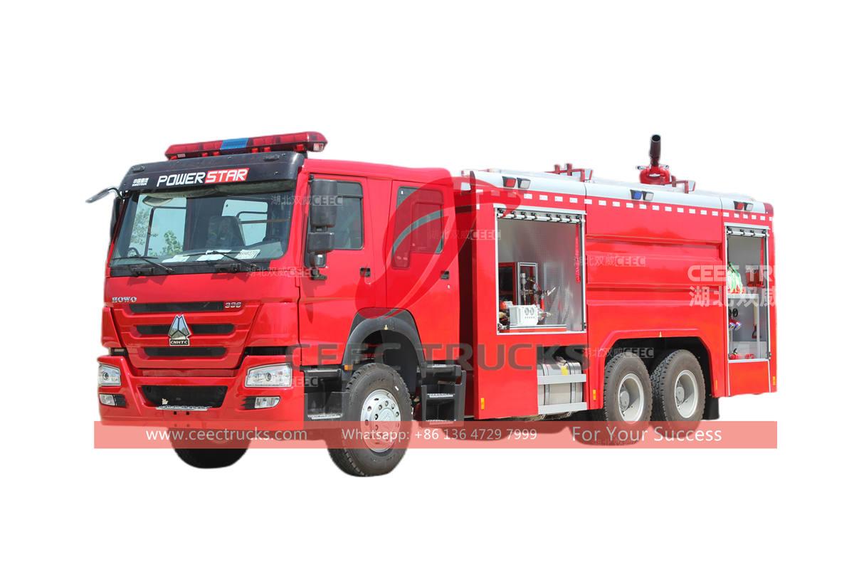 SINOTRUK HOWO 12000 liters water foam and dry powder fire tender SINOTRUK HOWO 12000 liters water foam and dry powder fire tender