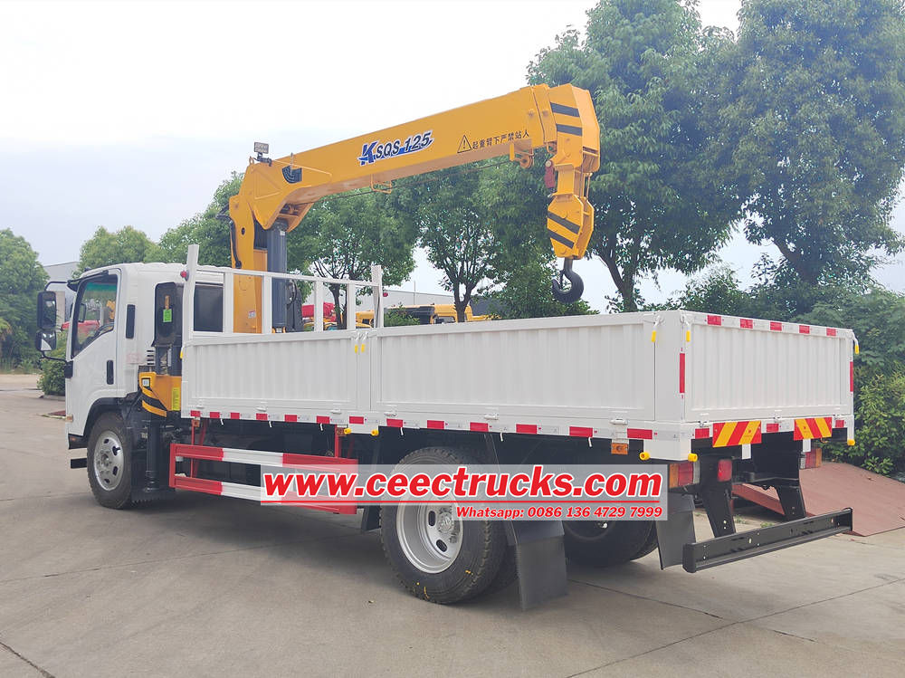 Isuzu boom truck crane