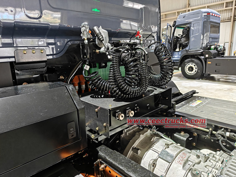 EV prime mover for multiple semitrailer