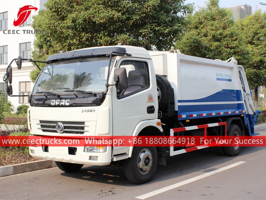 7CBM รถบดอัดด้านหลัง Dongfeng