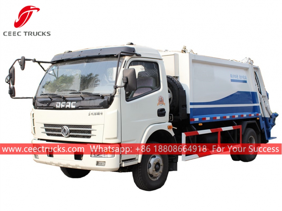 7CBM รถบดอัดด้านหลัง Dongfeng
