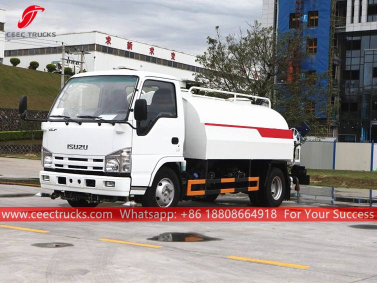 รถบรรทุกน้ำ ISUZU 4CBM พร้อมสายฉีดน้ำแรงดันสูง