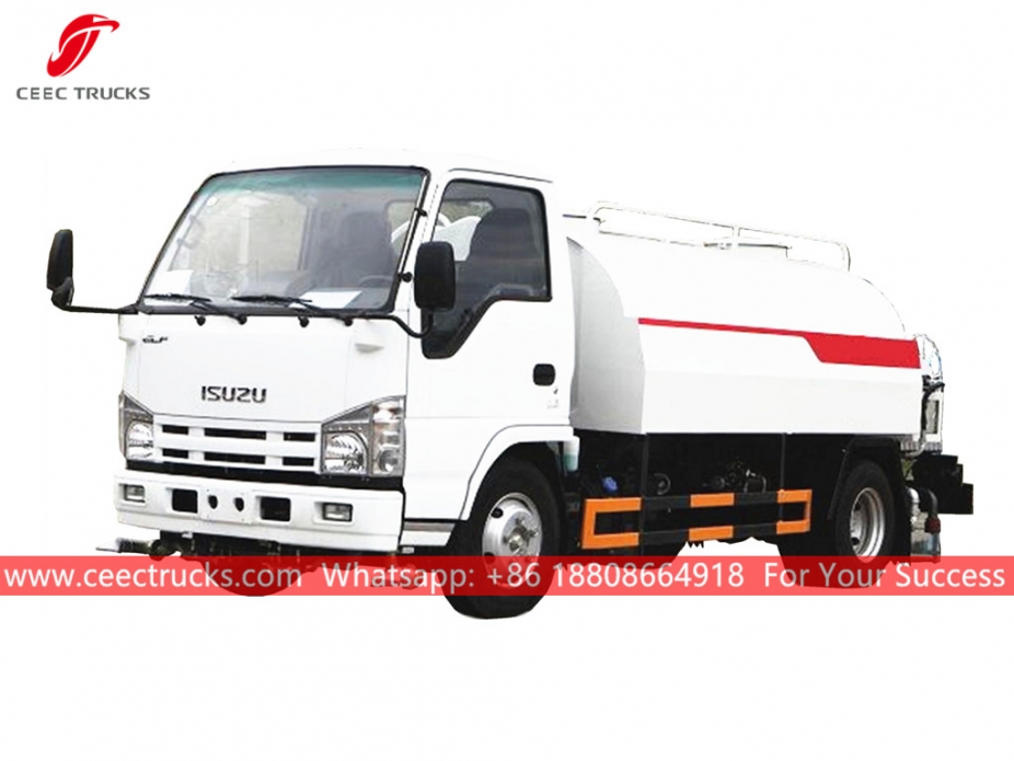 รถบรรทุกน้ำ ISUZU 4CBM พร้อมสายฉีดน้ำแรงดันสูง