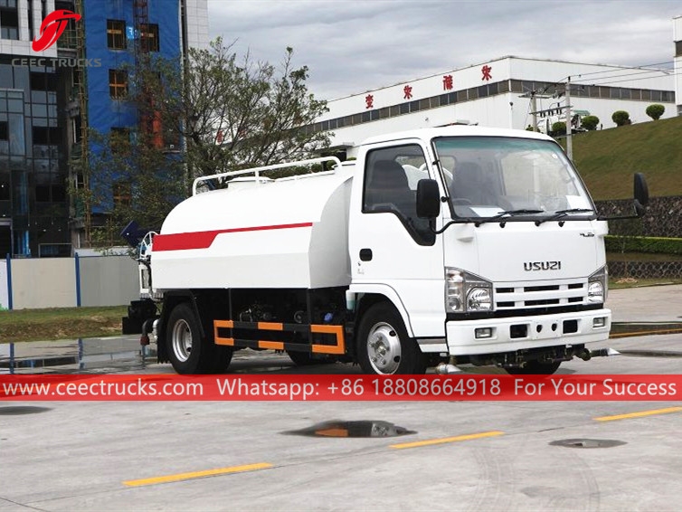 รถบรรทุกน้ำ ISUZU 4CBM พร้อมสายฉีดน้ำแรงดันสูง