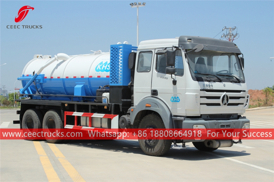 รถบรรทุกน้ำเสียดูดสิ่งปฏิกูล Beiben ขนาด 10,000 ลิตร