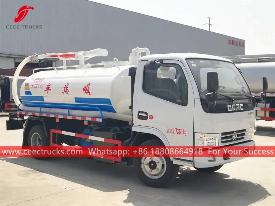 รถบรรทุกดูดส้วมขนาด 4,500 ลิตร DongFeng