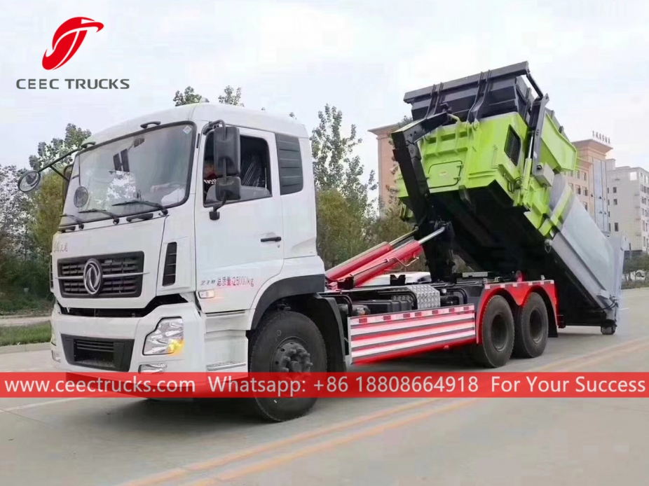 รถบรรทุกยกตะขอ Dongfeng Compactor