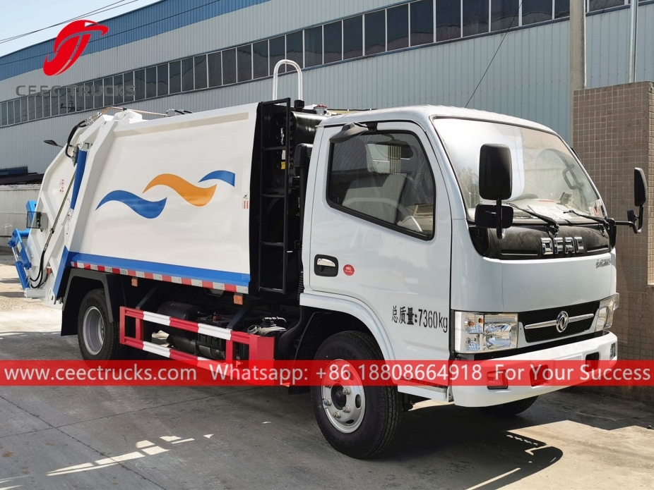 รถบรรทุกขยะแบบบรรทุกหลัง Dongfeng 6CBM