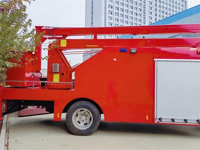 Isuzu new NPR 16m aerial lift truck with fire pumper