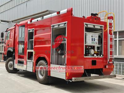 HOWO 4x4 offroad pumper firefighting truck