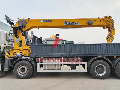 Philippines Isuzu GIGA 520HP boom crane dropside cargo truck