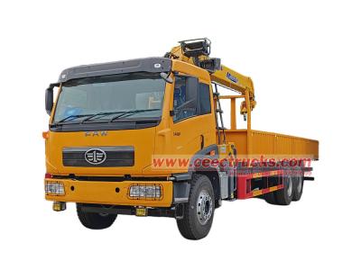 FAW 6x4 RHD 8tons boom crane truck