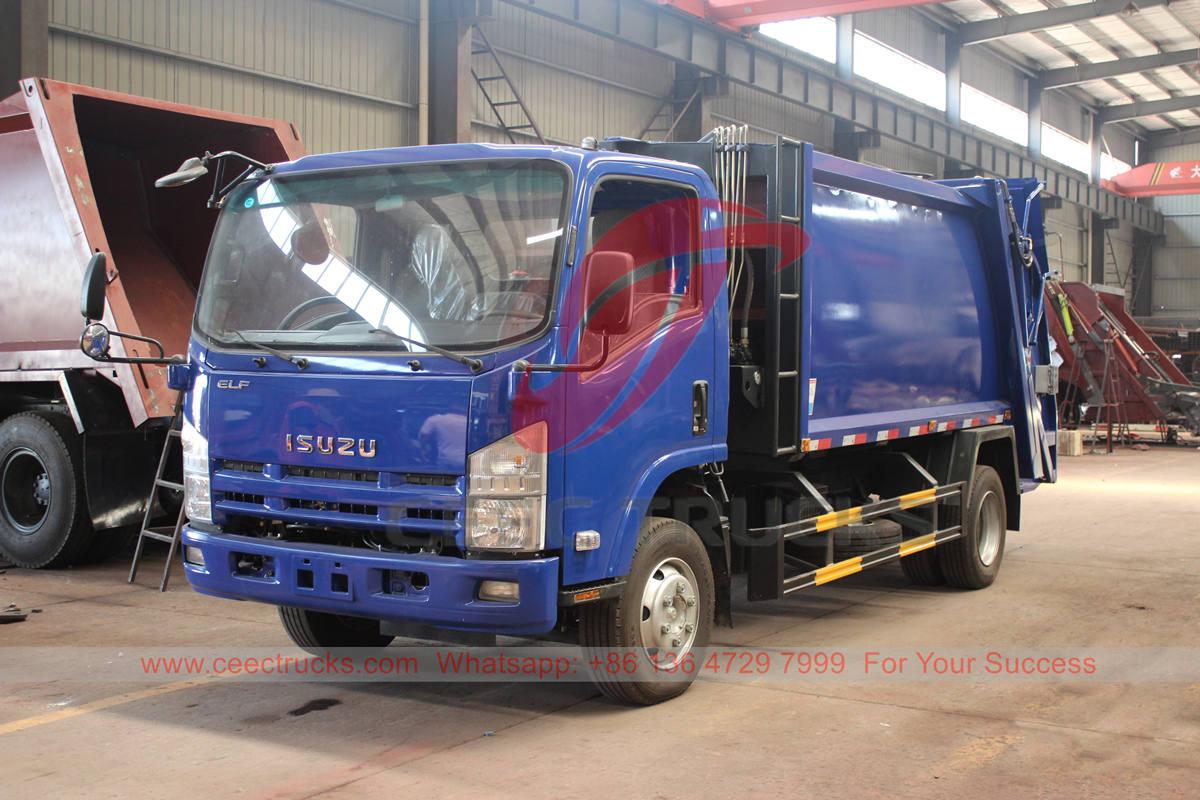 รถบรรทุกอัดขยะ ISUZU 8 CBM แบบกำหนดเองสำหรับการส่งออก