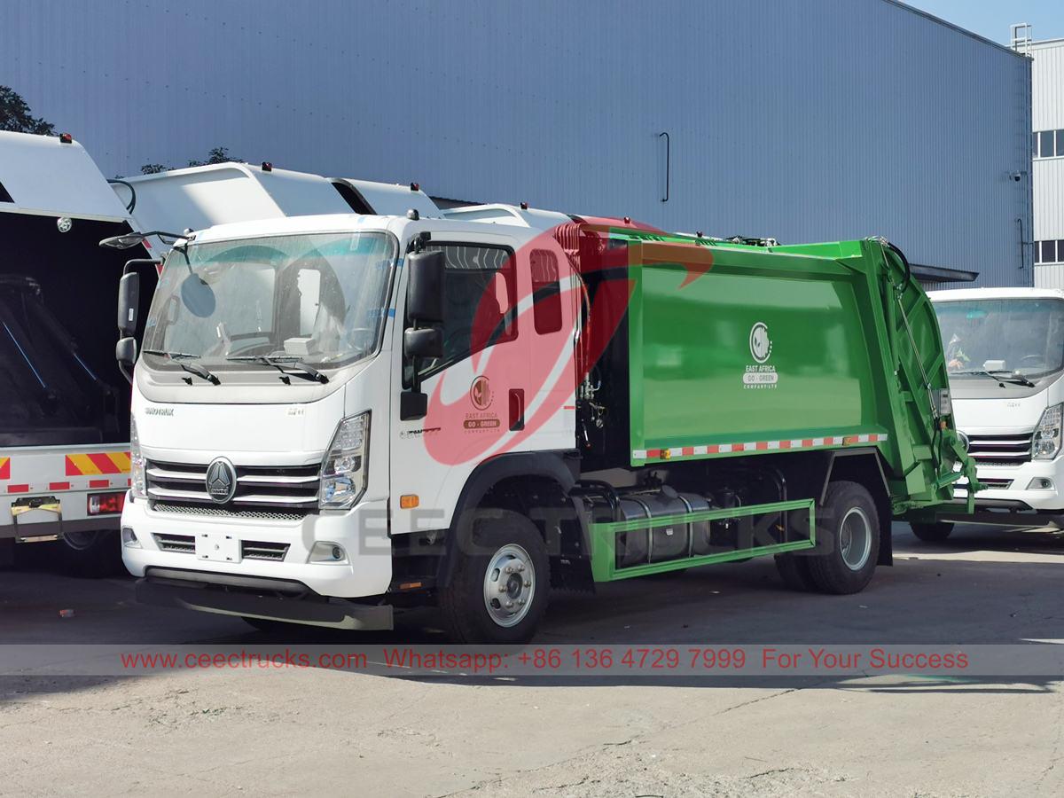 รถบรรทุกบดอัดขยะ HOWO 8CBM สำหรับแอฟริกา