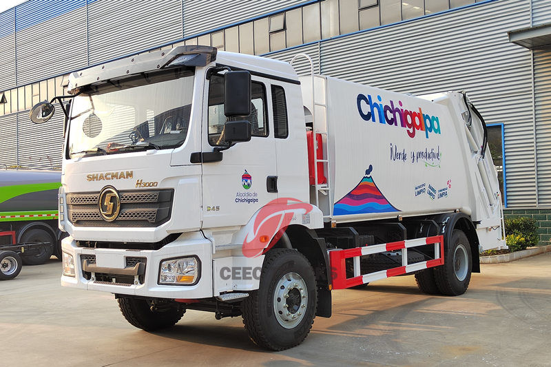 รถบรรทุกขยะแบบตักท้าย Shacman H3000 345 แรงม้า