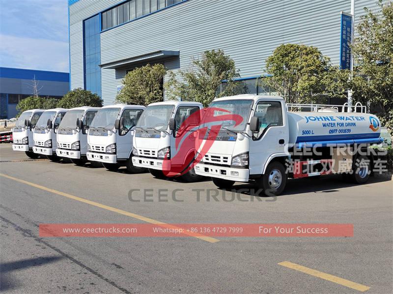 ฟิลิปปินส์ - รถบรรทุกถังน้ำสแตนเลส ISUZU 600P 5000L 6 คัน ส่งออก
