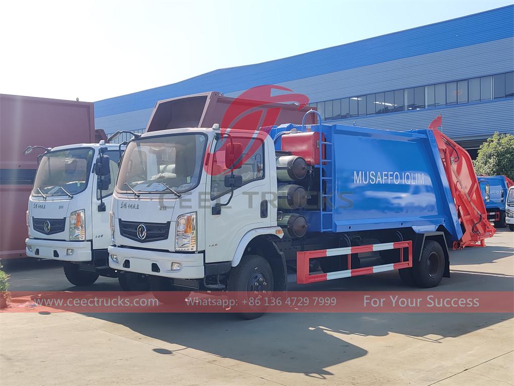 รถบรรทุกอัดขยะ CNG DONGFENG 10 คัน 6cbm ส่งออกอุซเบกิสถาน