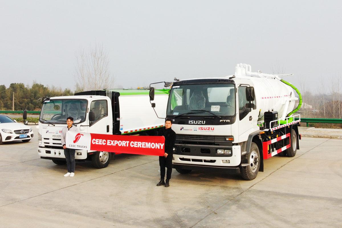 เอธิโอเปีย - ส่งมอบรถบดอัดขยะ ISUZU และรถบรรทุกดูดน้ำเสีย ISUZU FTR