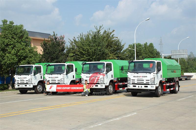 แคเมอรูน - รถบรรทุกยกแบบตะขอเกี่ยว ISUZU จำนวน 4 คันส่งมอบไปยังแคเมอรูนโดย CEEC TRUCKS